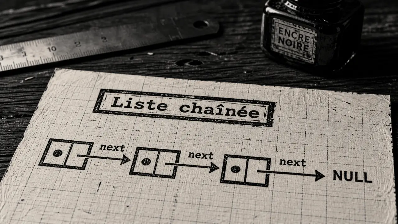 Liste chainée en c : pointeurs et nœuds reliés