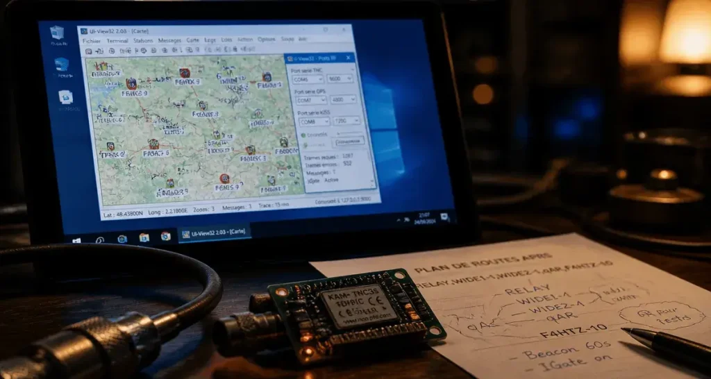 UI-View avec 16 ports RF et 3 niveaux de zoom, interface APRS