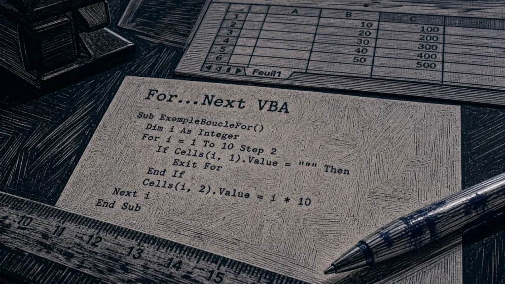 For…Next en VBA : le compteur, Step et Exit For pour automatiser Excel