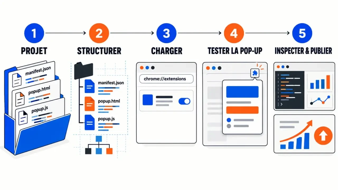 Comment développer une extension Chrome : étapes du fichier manifest.json au test et à la publication