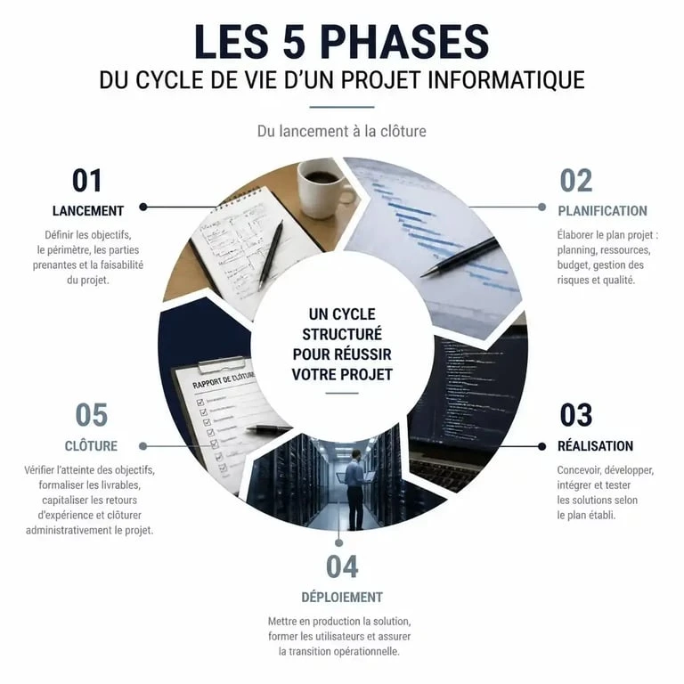 Les 5 piliers de la gestion de projet en informatique.