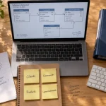 Exemple de base de données : tables et relations sur écran