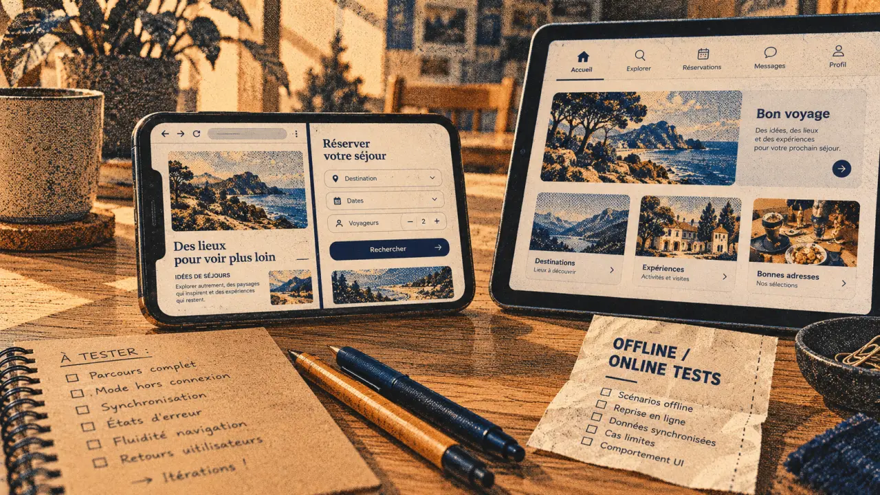 Développement web et mobile : navigateur web app et application native sur mobile et tablette