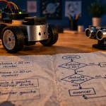 Programmation robotique : petit robot à deux roues et carte microcontrôleur